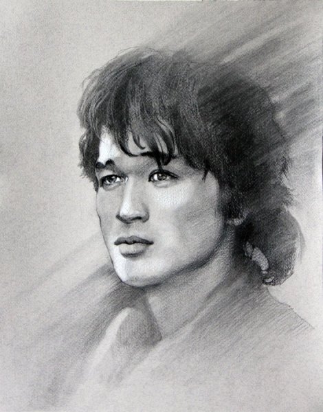 Виктор Цой портрет карандашом