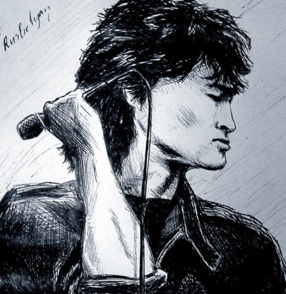 Виктор Цой рисунок