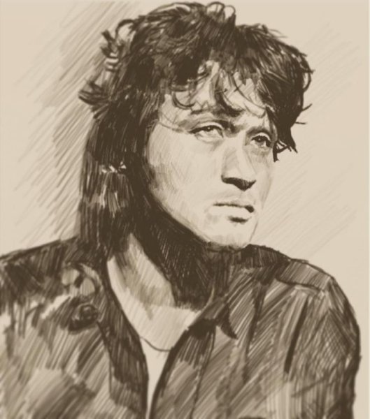 Виктор Цой портрет рисунок