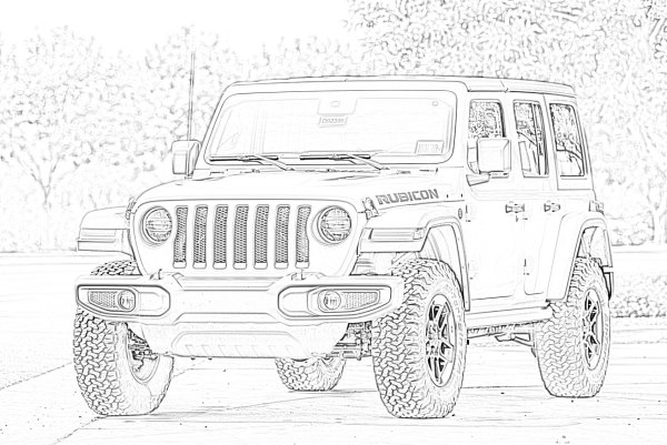 Раскраска Jeep Wrangler Rubicon