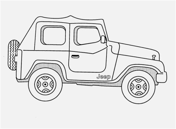 Раскраска Jeep Wrangler Rubicon