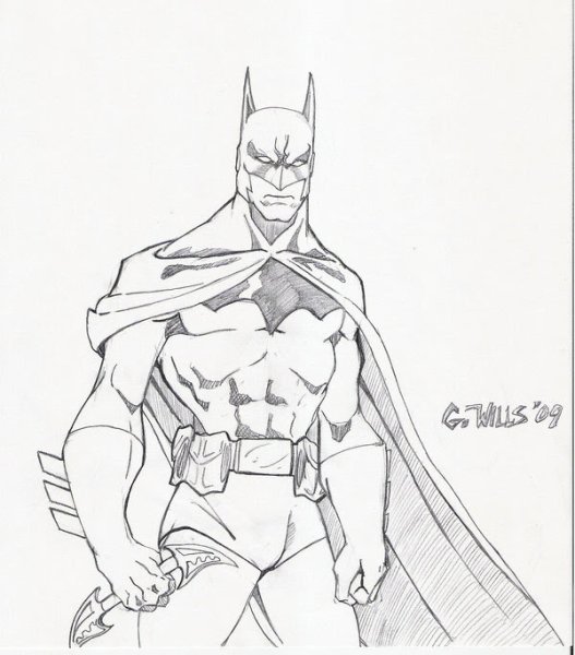 Рисунок Бэтмена карандашом для детей