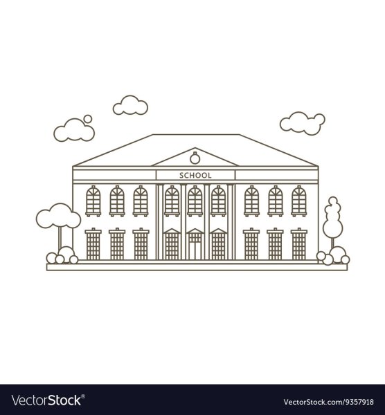 Зарисовка здания школы