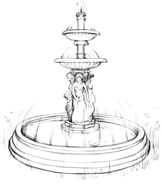 Нарисовать фонтан