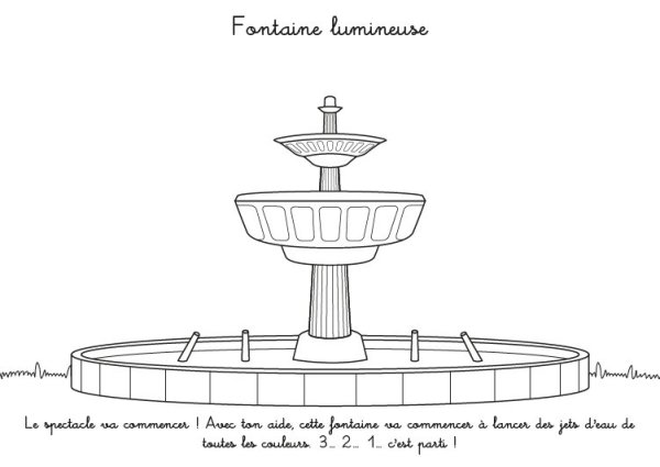 Фонтан карандашом