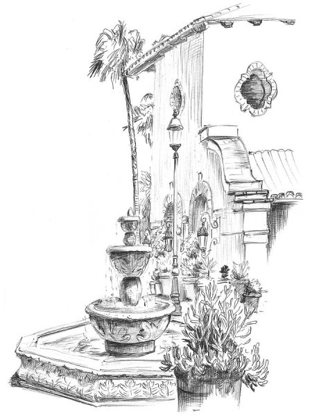 Фонтан рисунок