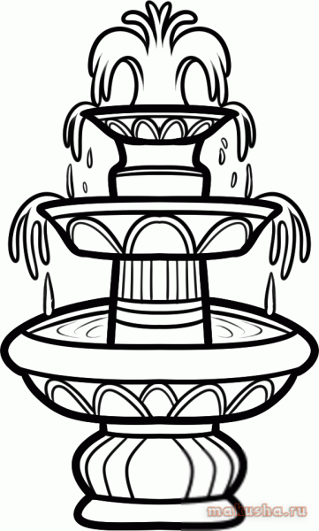 Фонтан карандашом