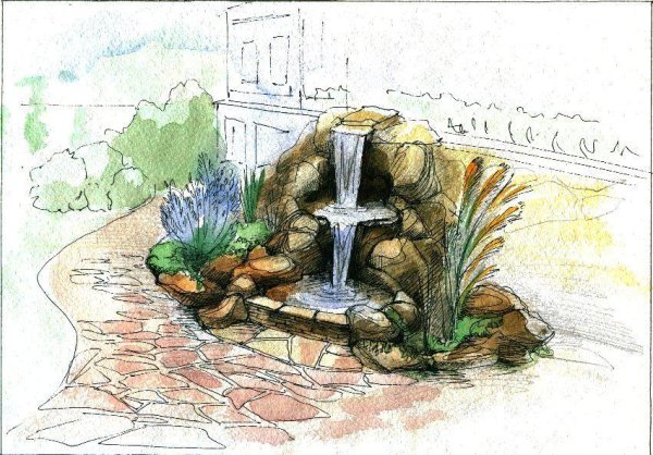 Фонтан для раскрашивания