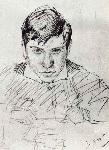 Валентин Серов портрет художника-гравера в.в.матэ