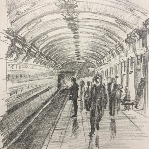 Поезд в перспективе