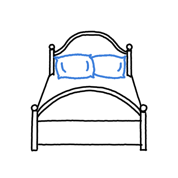 Кровать карандашом