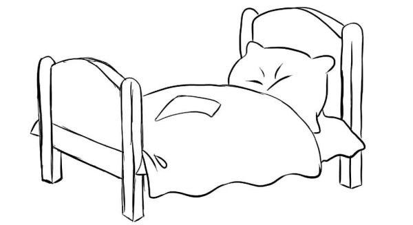 Кровать раскраска