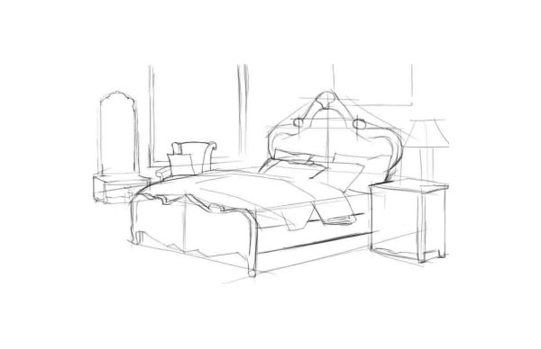 Кровать раскраска