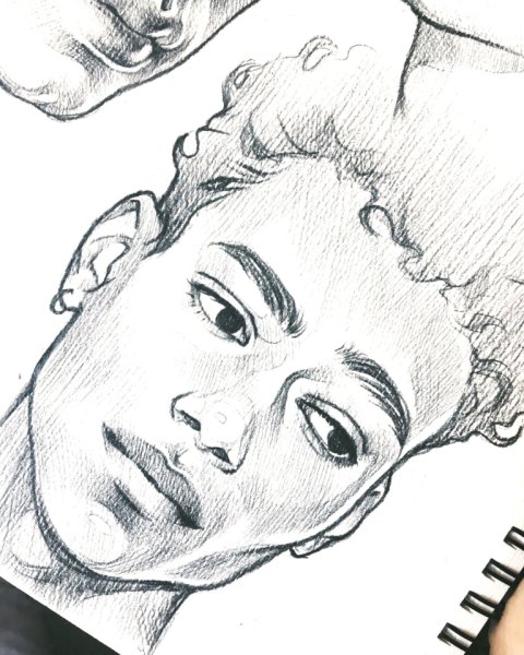 Парень карандашом