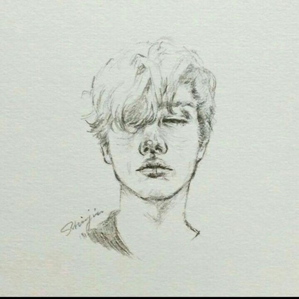 Скетчи лица парней