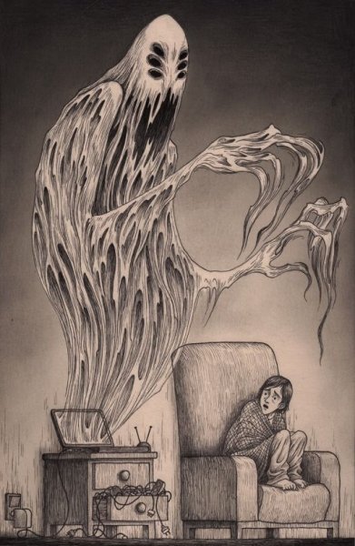 Рисунки страшные лёгкие