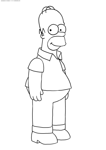 Гомер симпсон рисунок легкий