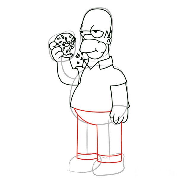 Срисовать Симпсонов Гомера