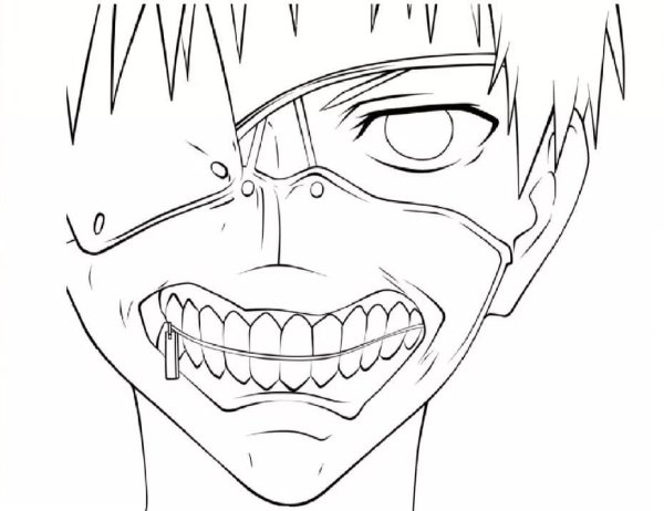 Аниме Токийский гуль Канеки для срисовки