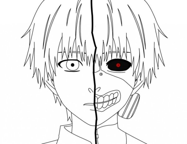 Канеки Кен раскраска