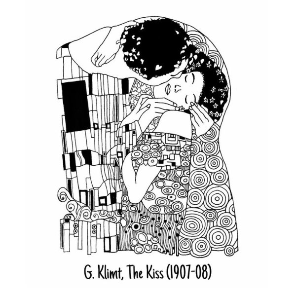 Климт эскиз розы