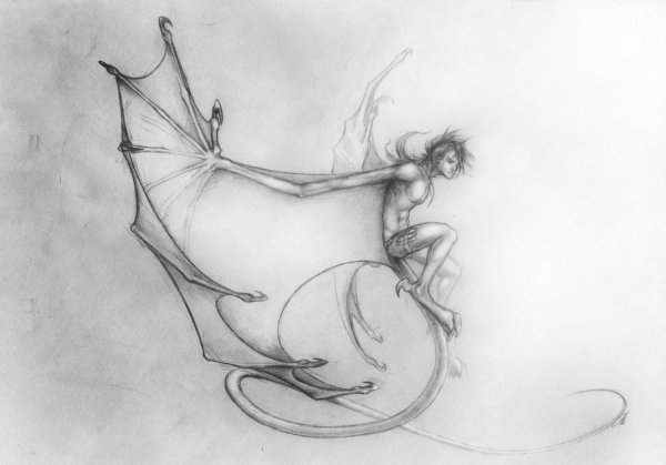 Рисунок карандашом фентез