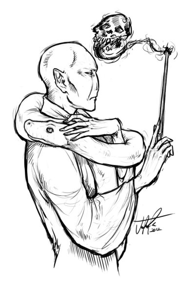 Раскраска Гарри Поттер Воландеморт