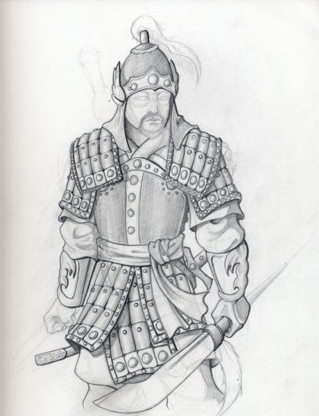 Татаро монгольский воин рисунок