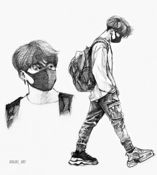 БТС Чонгук зарисовка