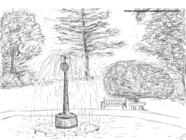 Ландшафт карандашом