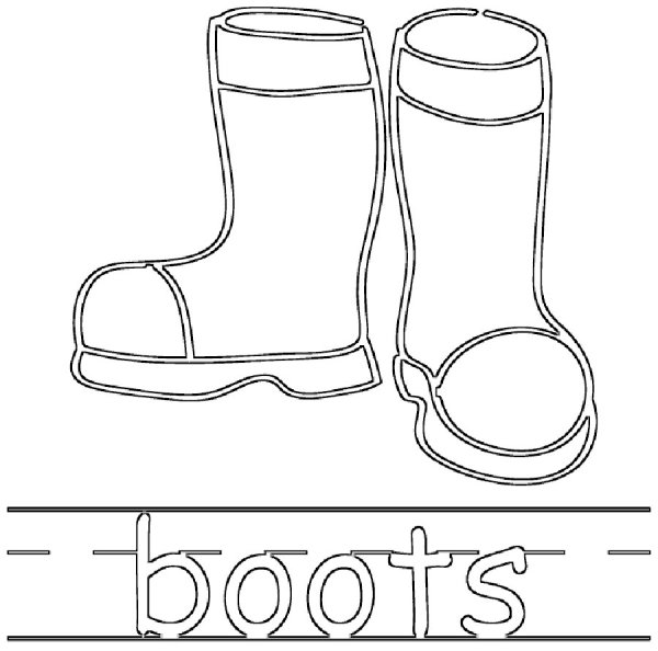 Сапоги раскраска для малышей