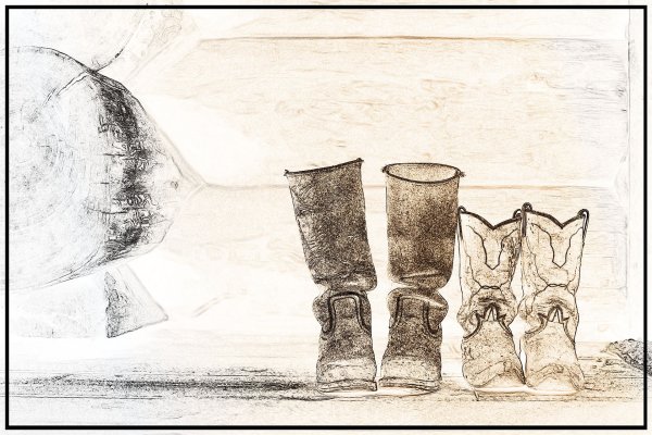 Сапоги рисунок карандашом