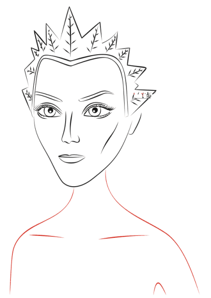 Нарисовать карандашом портрет снежной королевы