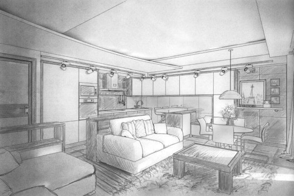 Эскиз квартиры студии