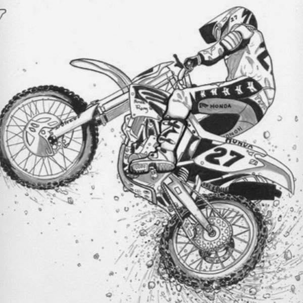 Раскраски для мальчиков питбайк