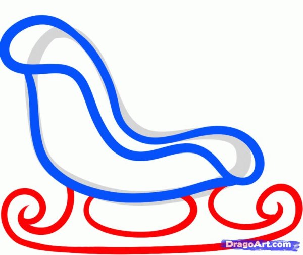 Сани раскраска для детей