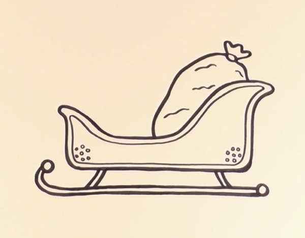 Пошаговое рисование санок
