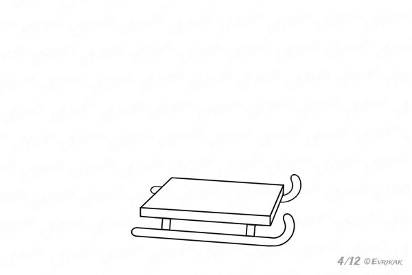 Санки раскраска для детей