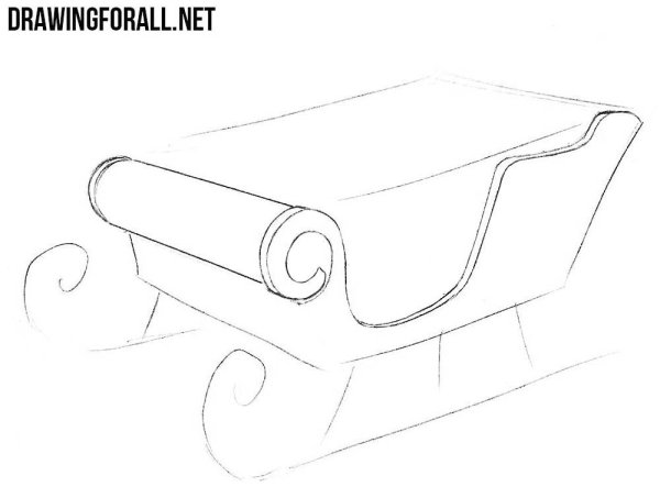 Санки рисунок карандашом