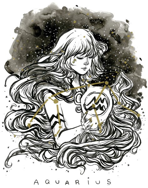 Раскраски антистресс знаки зодиака Водолей