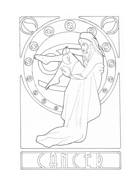 Раскраска Водолей знак зодиака