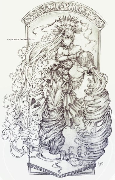 Тату Водолей эскизы