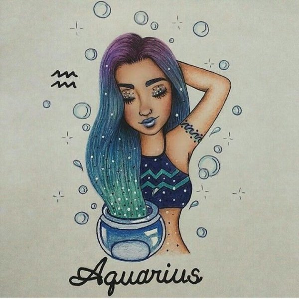 Раскраска Водолей знак зодиака