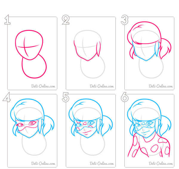 Леди баг и супер кот карандашом