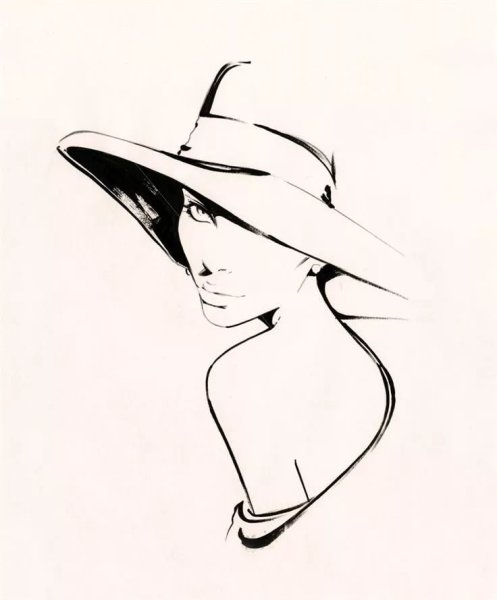 Силуэт девушки линиями