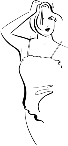 Силуэт женский набросок