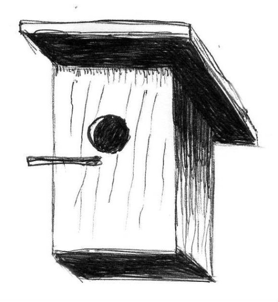 Рисование с натуры домиков для птиц