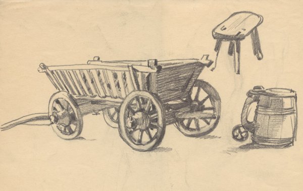 Повозка карандашом