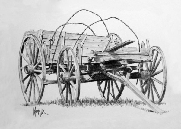 Телега карандашом