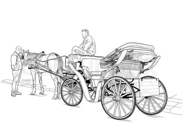 Экипаж с лошадьми